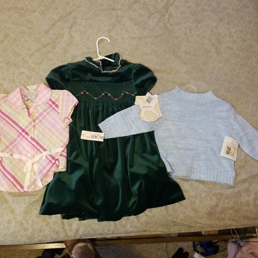 All new baby shirt, sweater and dress bundle